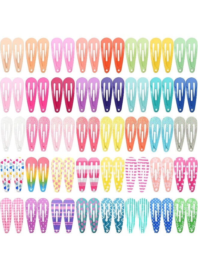 Funtopia Toddler Hair Clips, 80 Pcs Cute Mini Snap Hair Clips for Baby Girls Kids, Colorful Small Snap Barrettes Metal Hair Clips for Fine Hair (1.2 Inch, 3cm) - Image 1